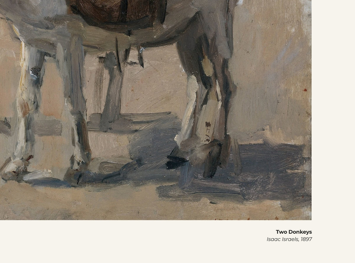 Deux ânes – Isaac Israëls, avec légende titre et artiste