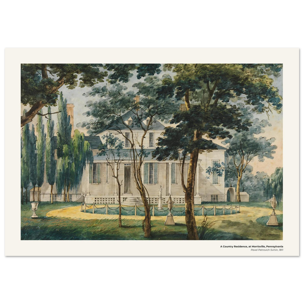 Une résidence de campagne à Morrisville, Pennsylvanie – Pavel Svinin, détail de la reproduction