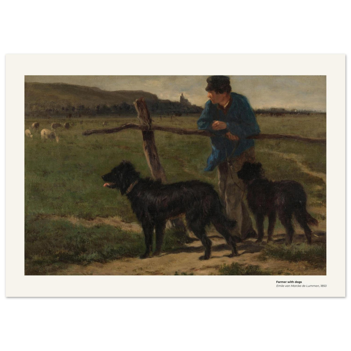 Fermier et ses chiens – Emile van Marcke de Lummen, détail de la reproduction
