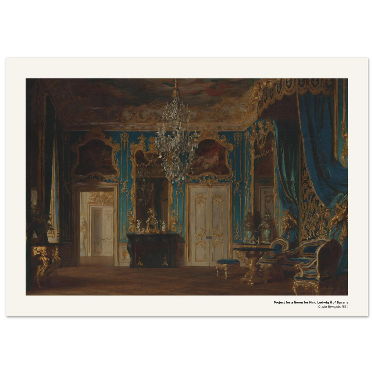 Projet pour une pièce destinée au roi Louis II de Bavière – Gyula Benczúr, détail de la reproduction