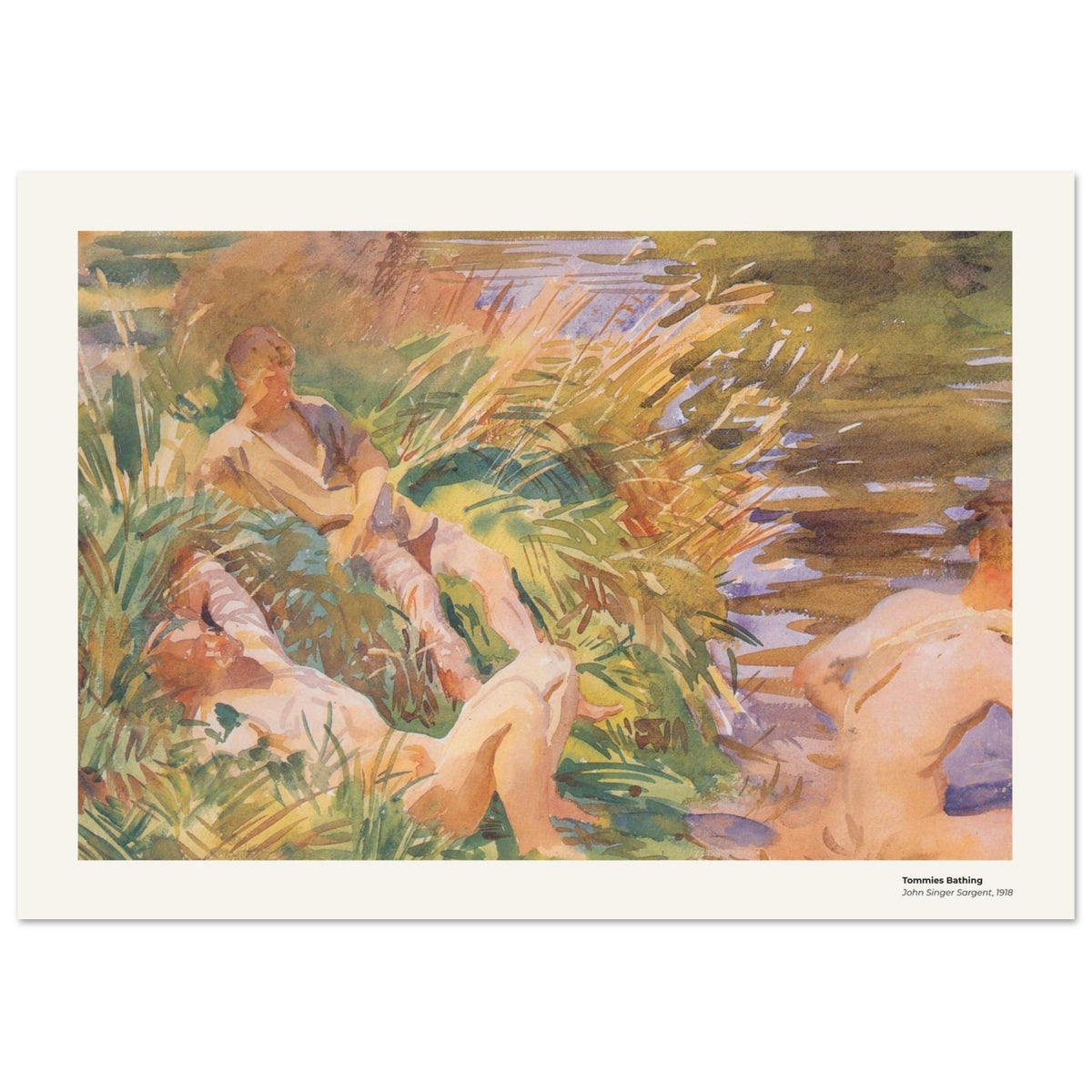 Soldats britanniques se baignant – John Singer Sargent, détail de la reproduction