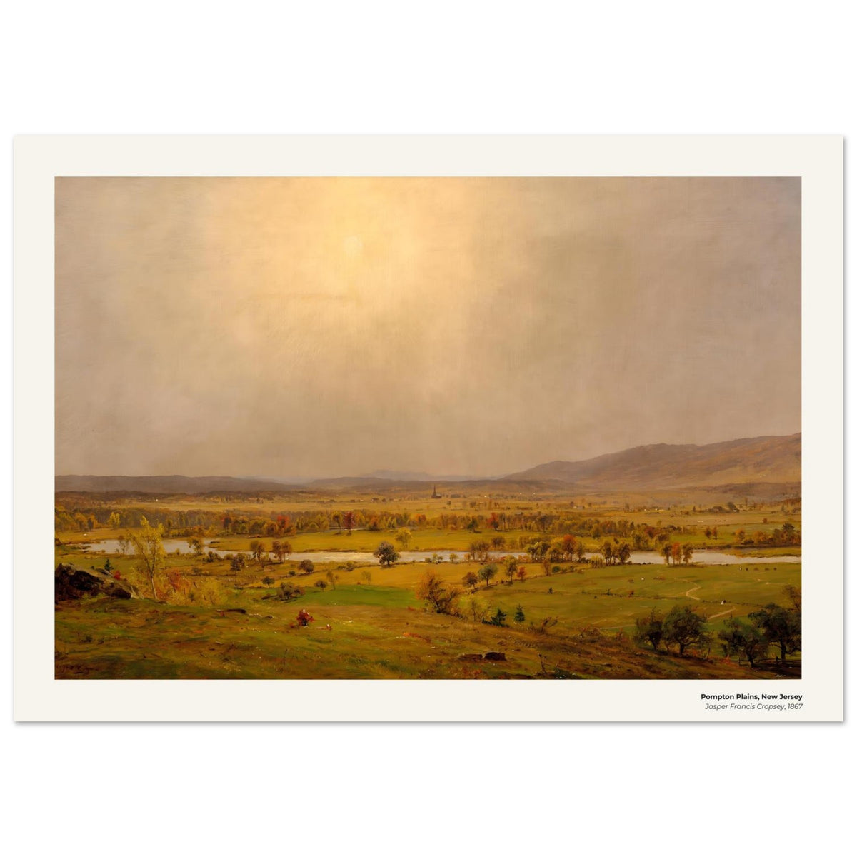 Plaines de Pompton, New Jersey – Jasper Francis Cropsey, détail de la reproduction