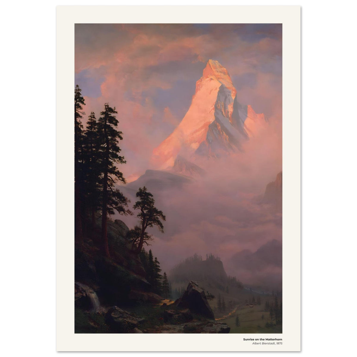 Lever de soleil sur le Cervin – Albert Bierstadt, reproduction d'art