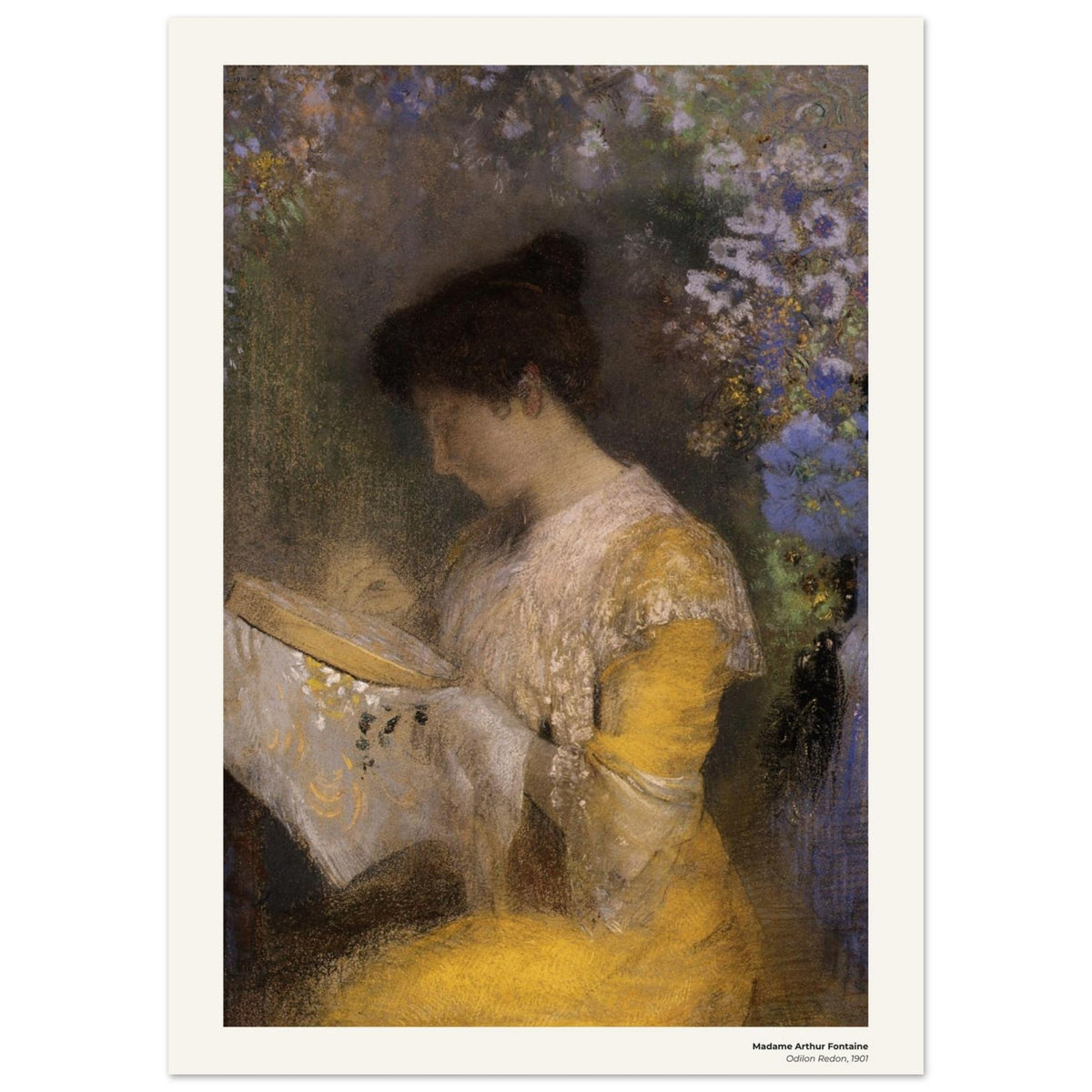 Madame Arthur Fontaine – Odilon Redon, détail de la reproduction