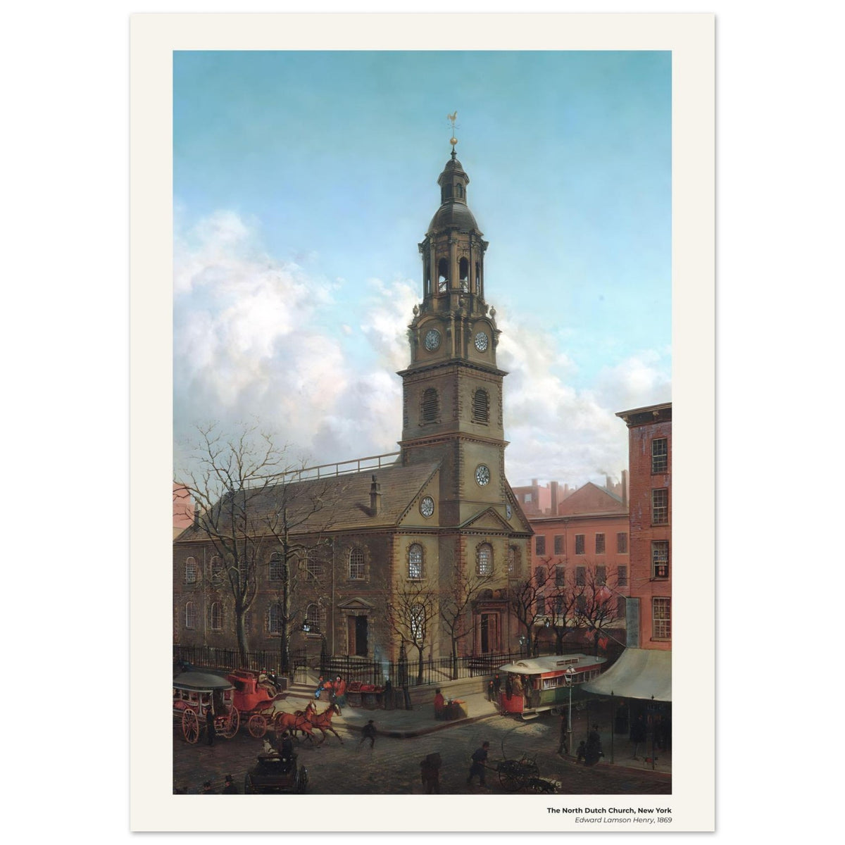L'église North Dutch, New York – Edward Lamson Henry, détail de la reproduction
