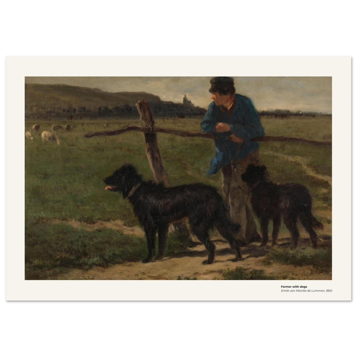Fermier et ses chiens – Emile van Marcke de Lummen, détail de la reproduction