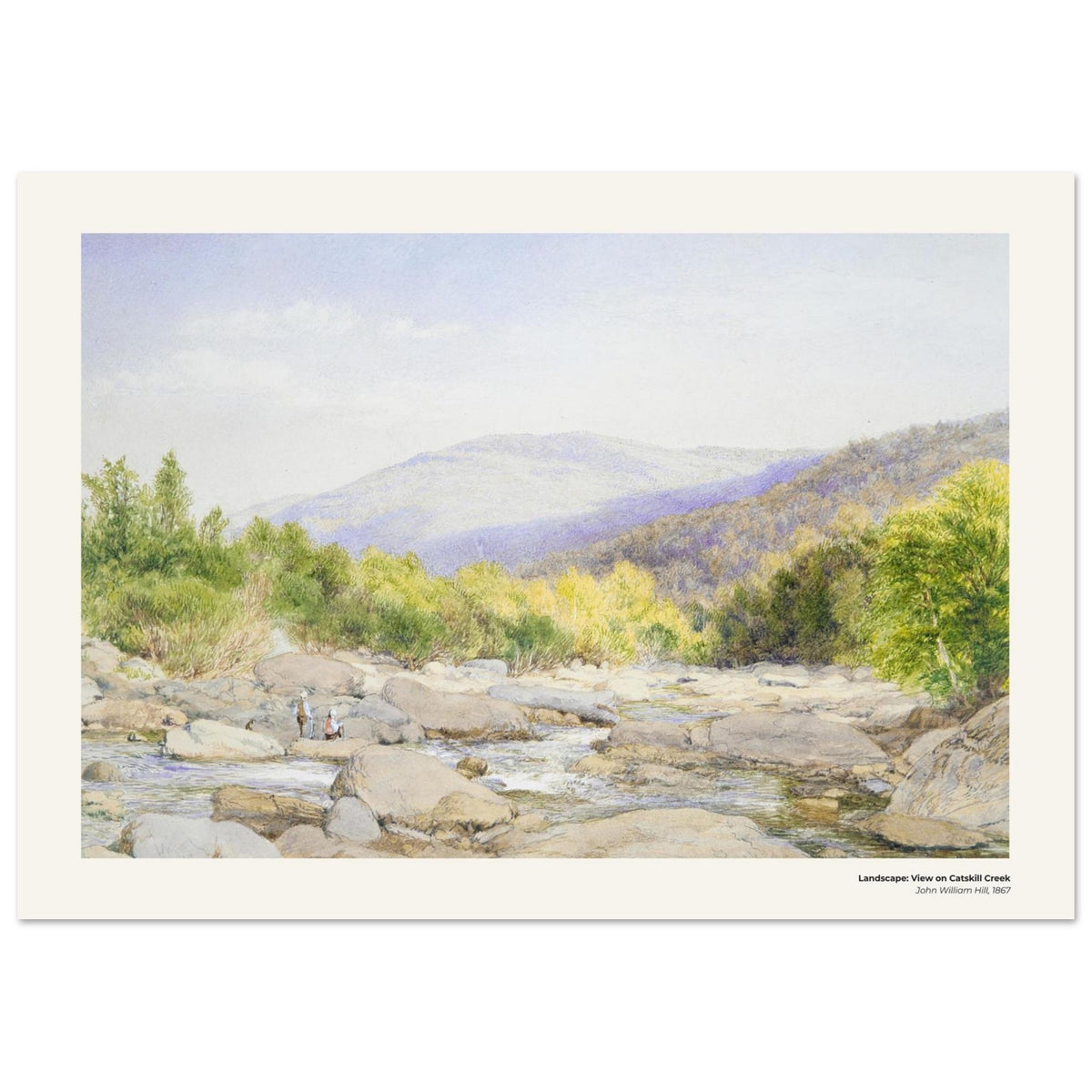 Paysage : Vue sur le Catskill Creek – John William Hill, reproduction d'art