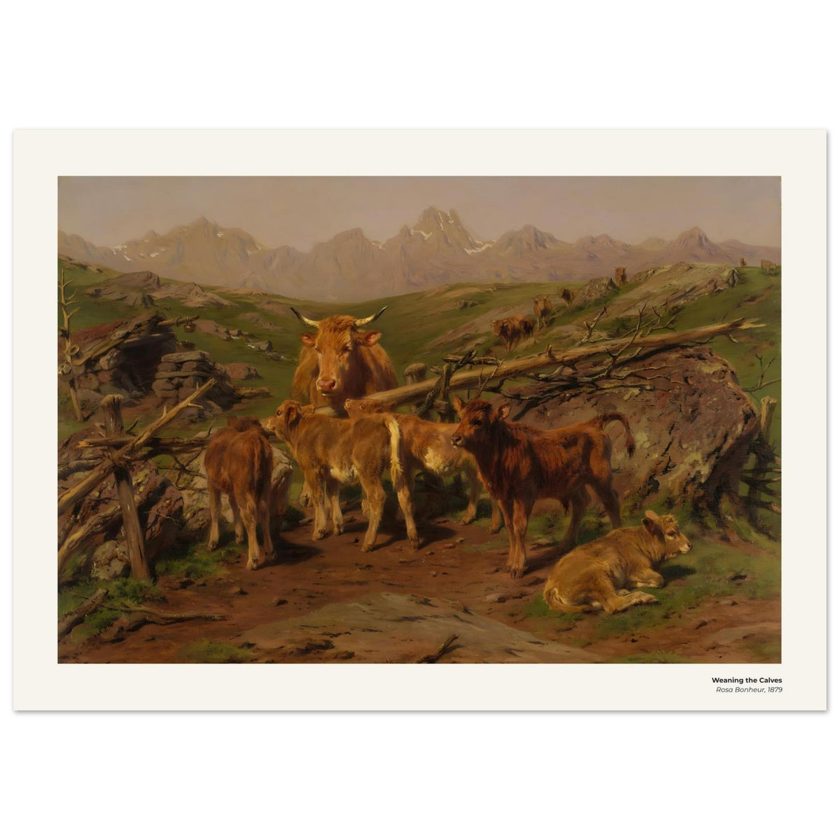Le sevrage des veaux – Rosa Bonheur, détail de la reproduction