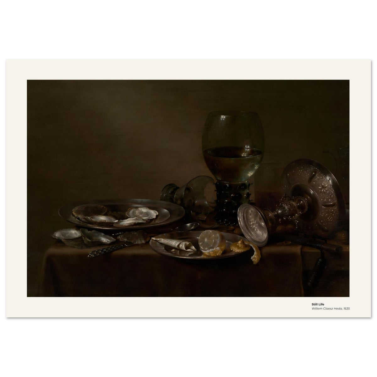 Nature morte – Willem Claesz Heda, détail de la reproduction