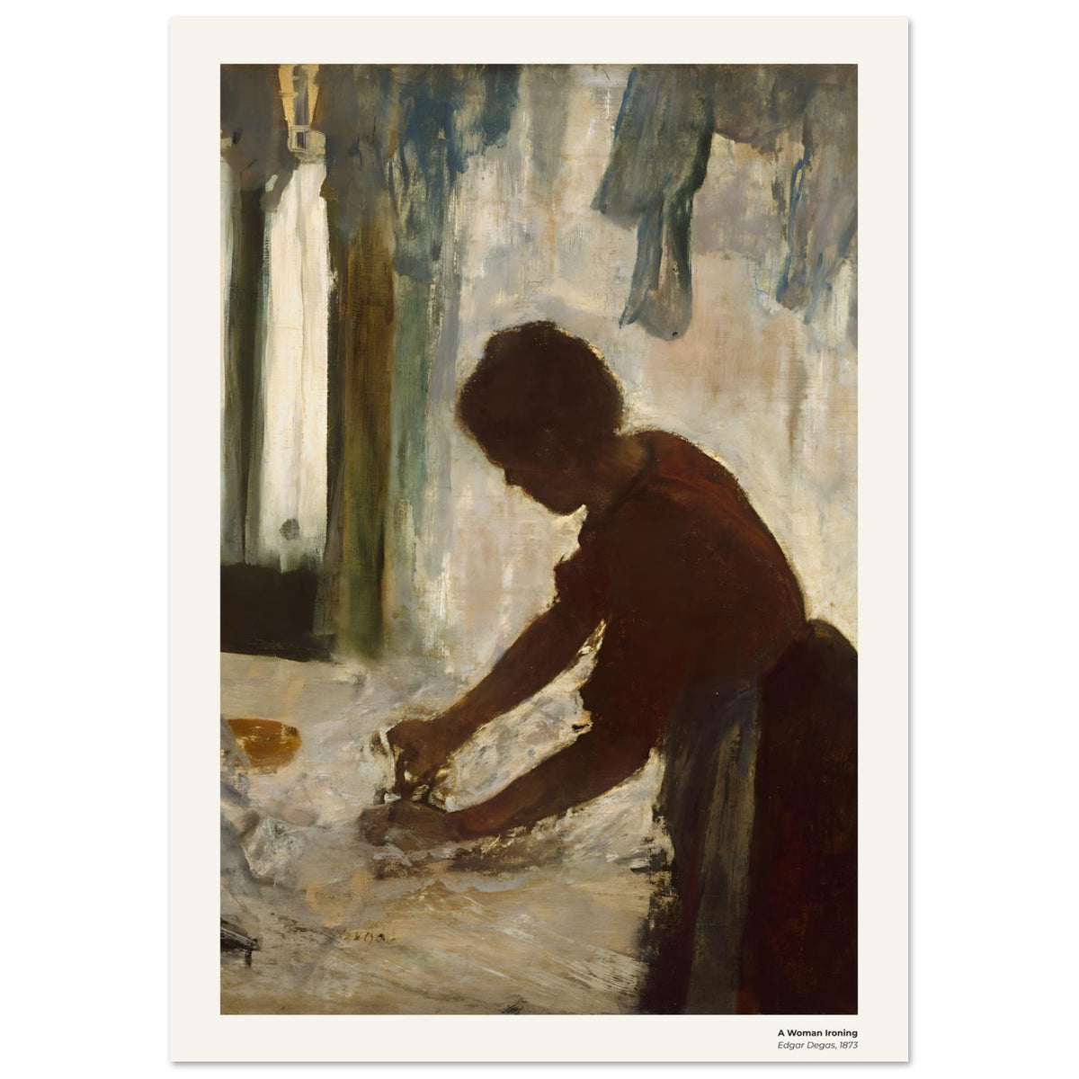 Femme repassant – Edgar Degas, détail de la reproduction
