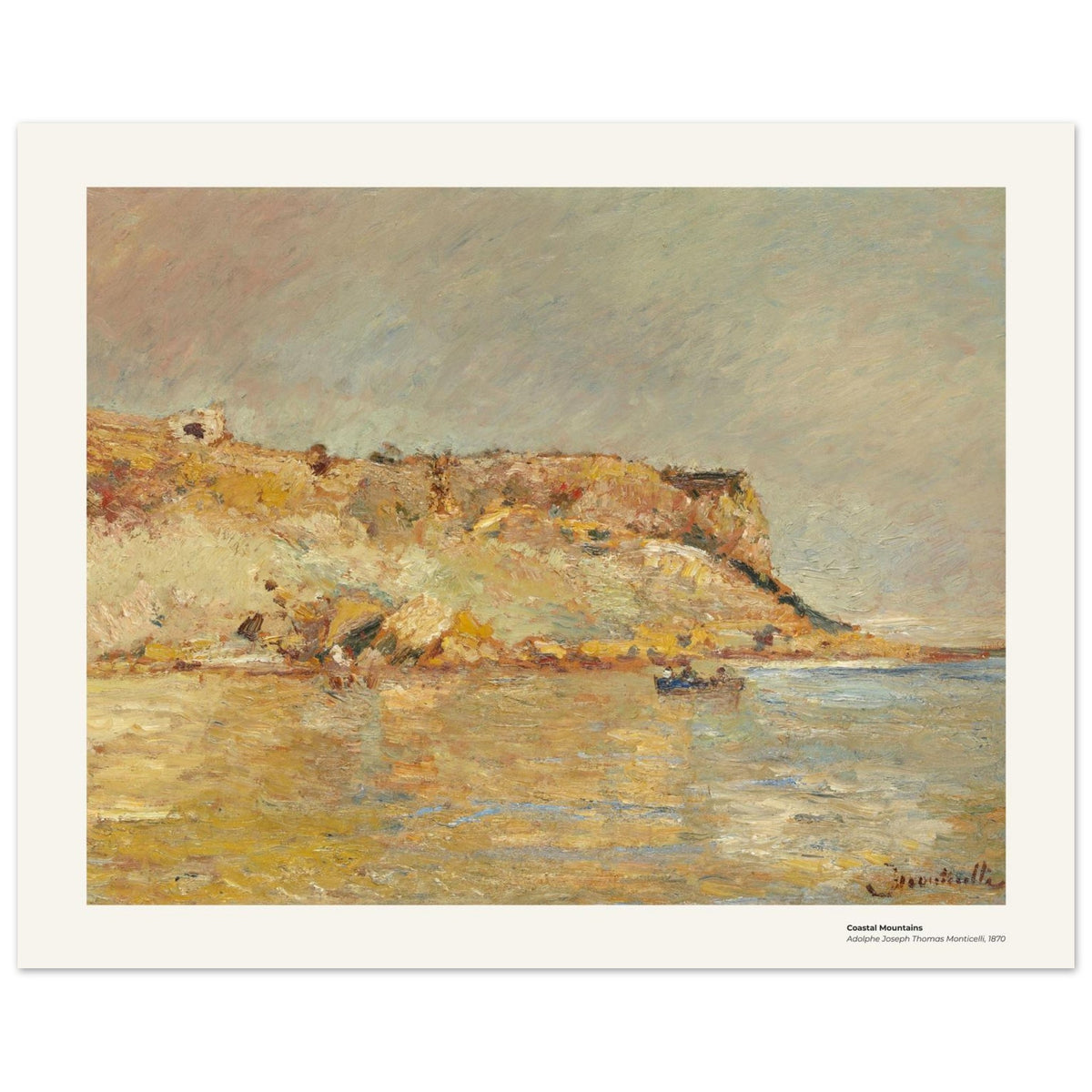 Montagnes côtières – Adolphe Joseph Thomas Monticelli, détail de la reproduction