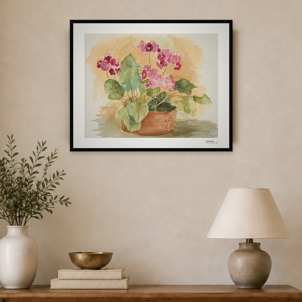 Nature morte aux fleurs – Anny Dollschein, aperçu encadré en situation