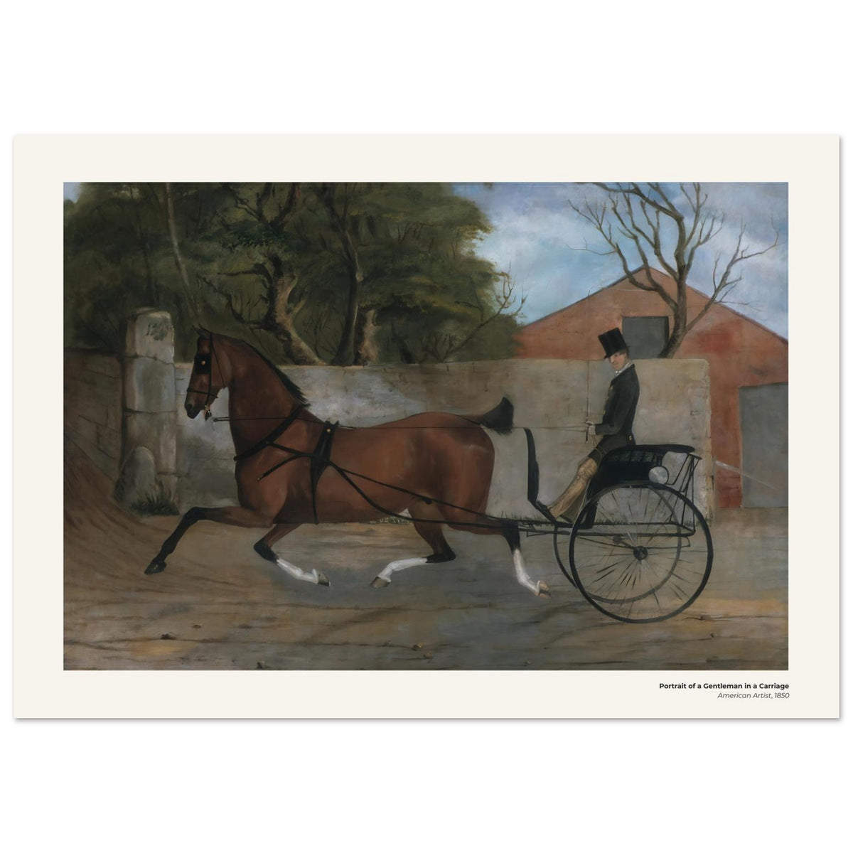 Portrait d'un gentilhomme en voiture, reproduction d'art