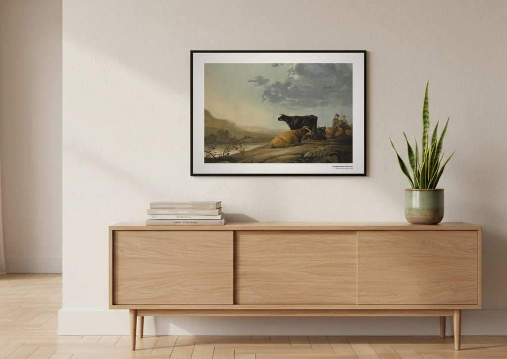 Jeunes bouviers avec des vaches – Aelbert Cuyp, aperçu encadré en situation