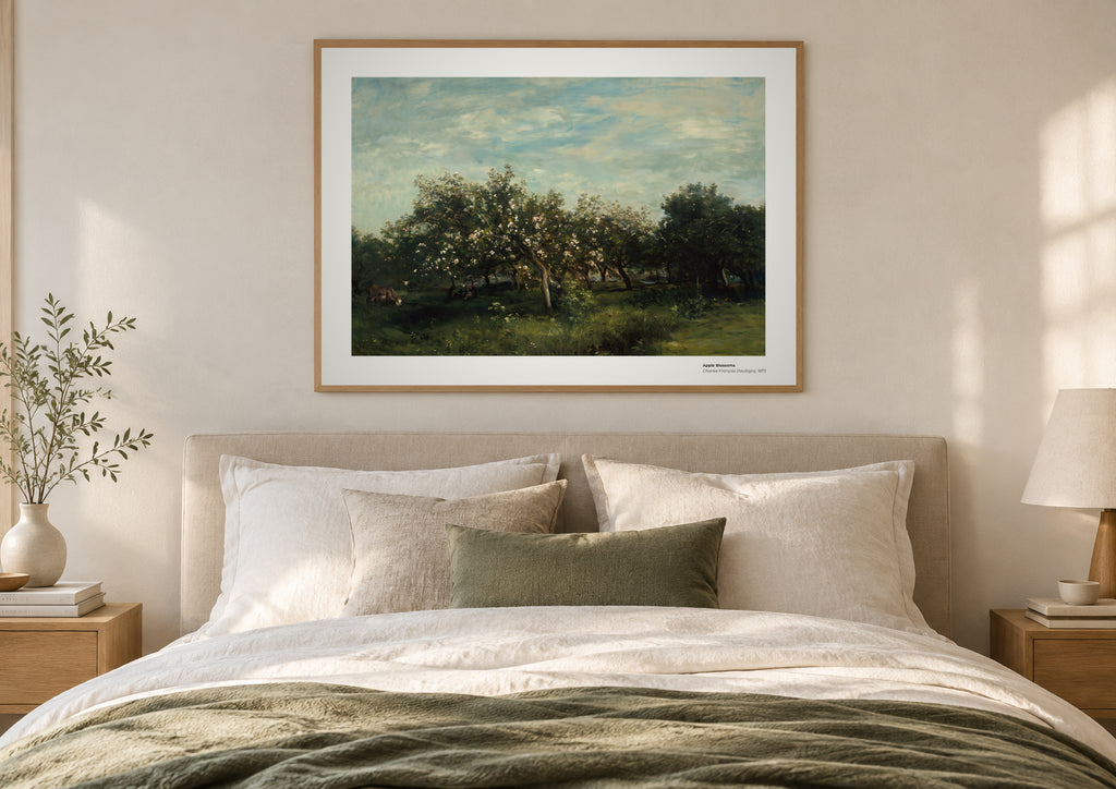 Fleurs de pommier – Charles-François Daubigny, aperçu encadré en situation