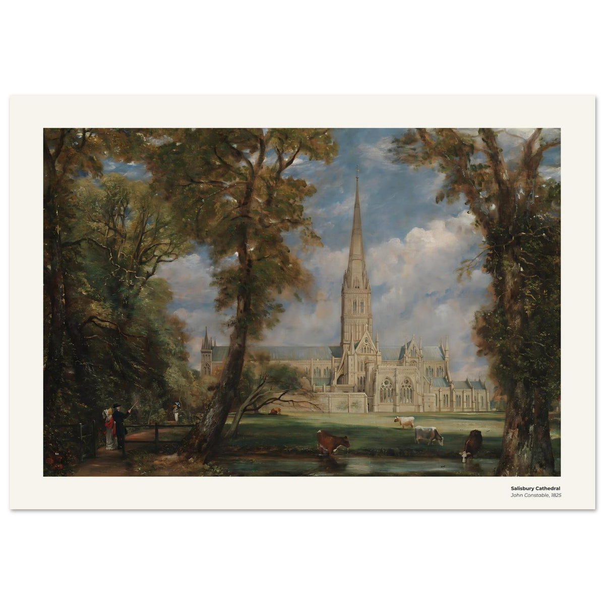 Cathédrale de Salisbury – John Constable, détail de la reproduction