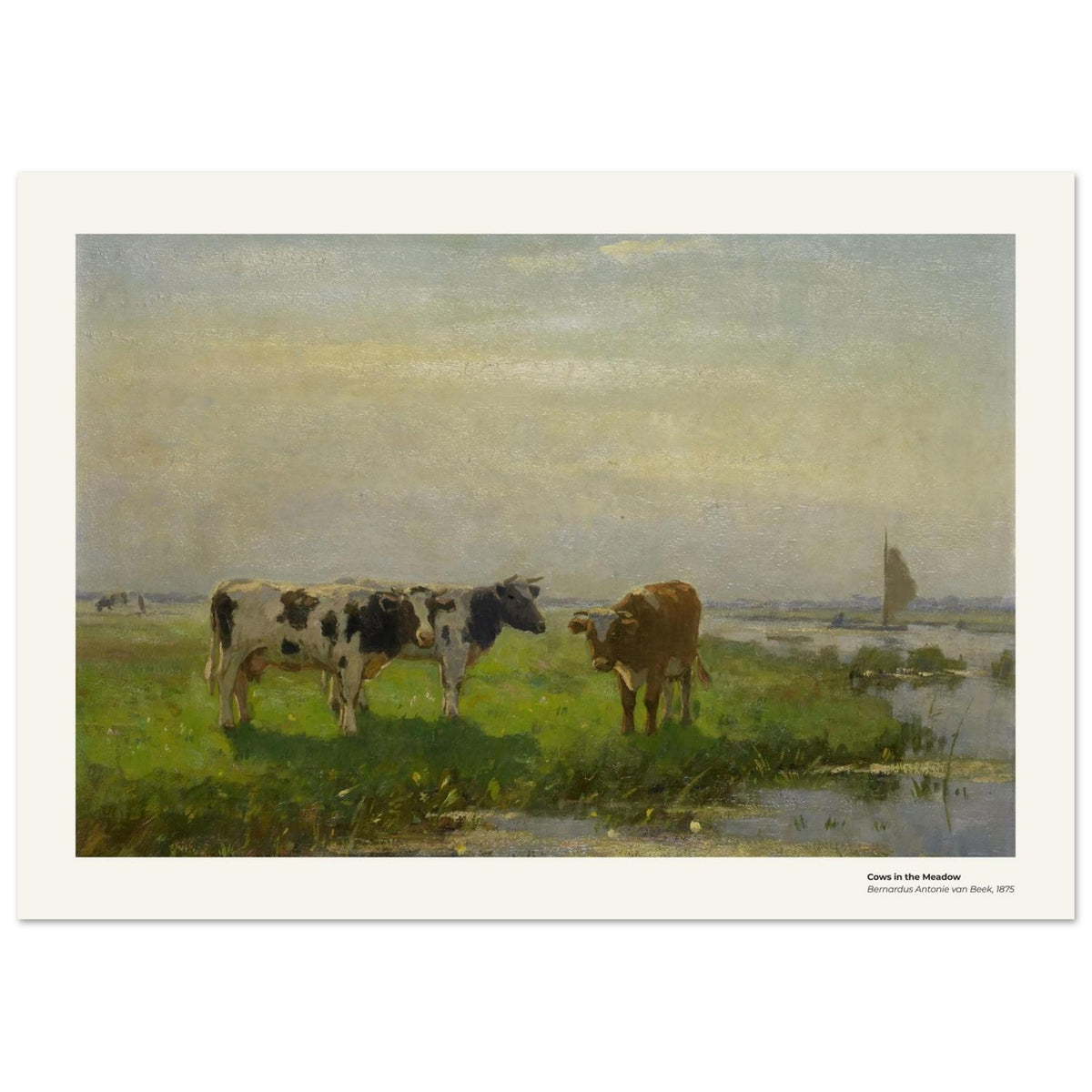 Vaches dans la prairie – Bernardus Antonie van Beek, détail de la reproduction
