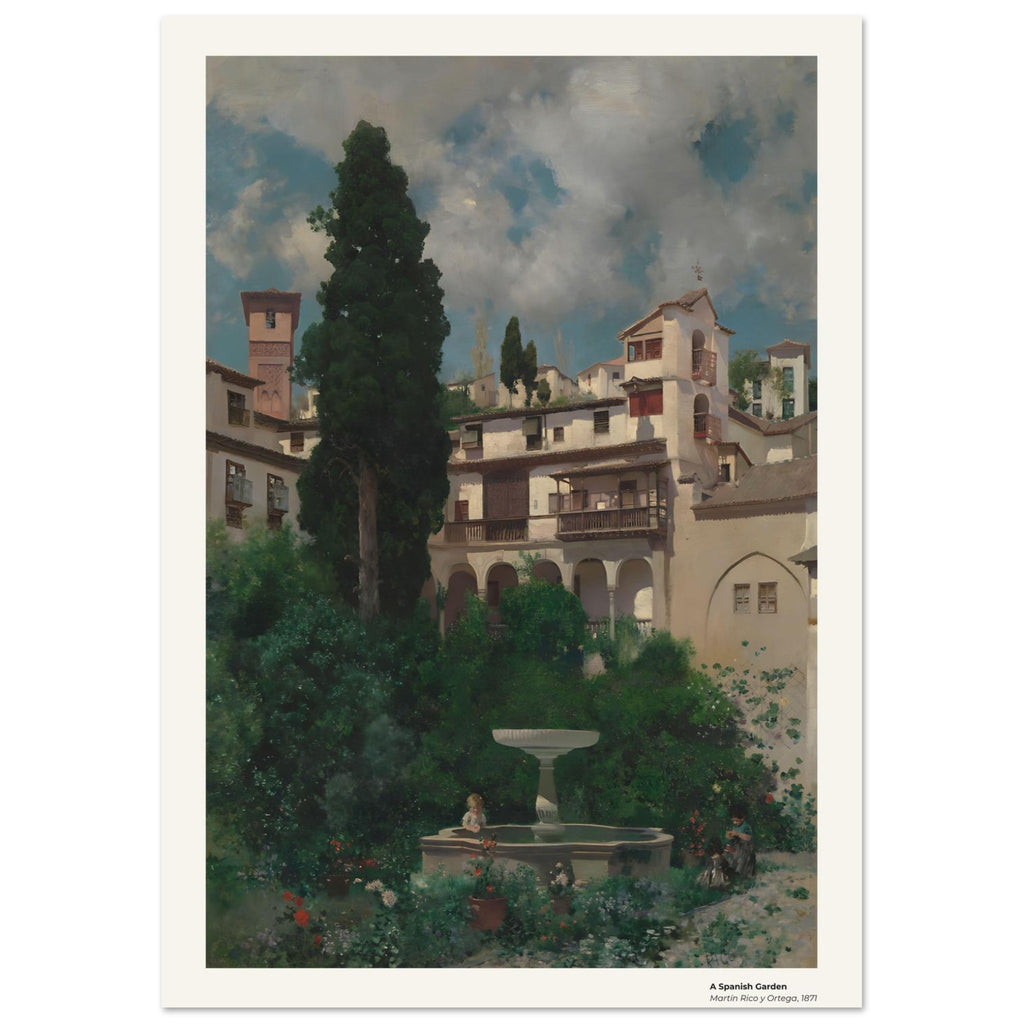 Un jardin espagnol – Martín Rico y Ortega, détail de la reproduction