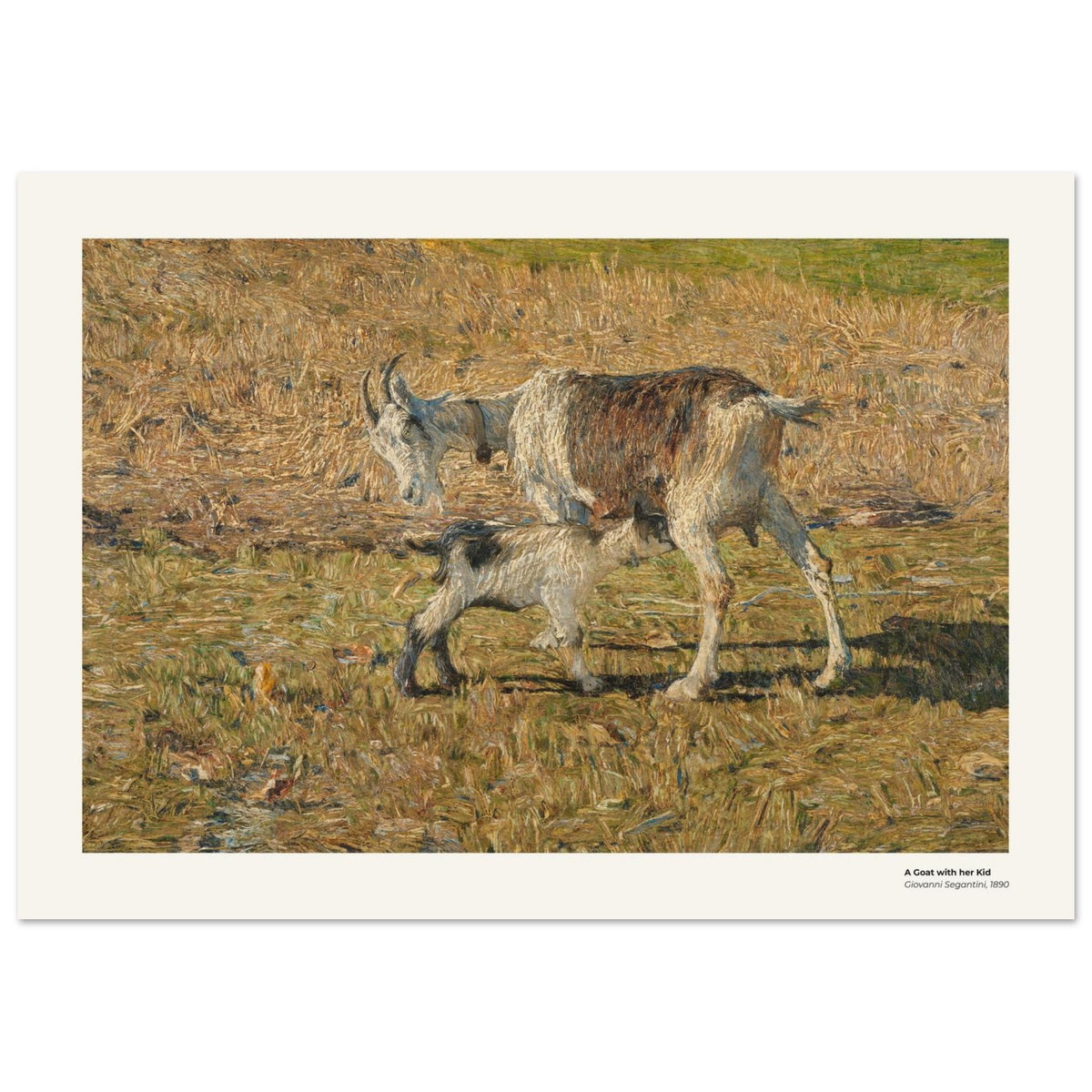 Une chèvre et son chevreau – Giovanni Segantini, reproduction d'art