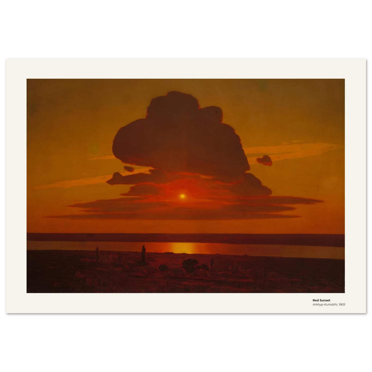 Coucher de soleil rouge – Arkhip Kuindzhi, détail de la reproduction