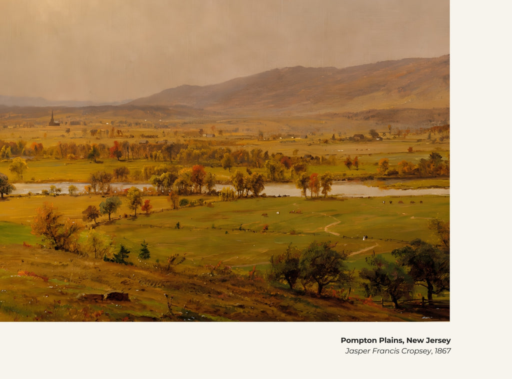 Plaines de Pompton, New Jersey – Jasper Francis Cropsey, avec légende titre et artiste