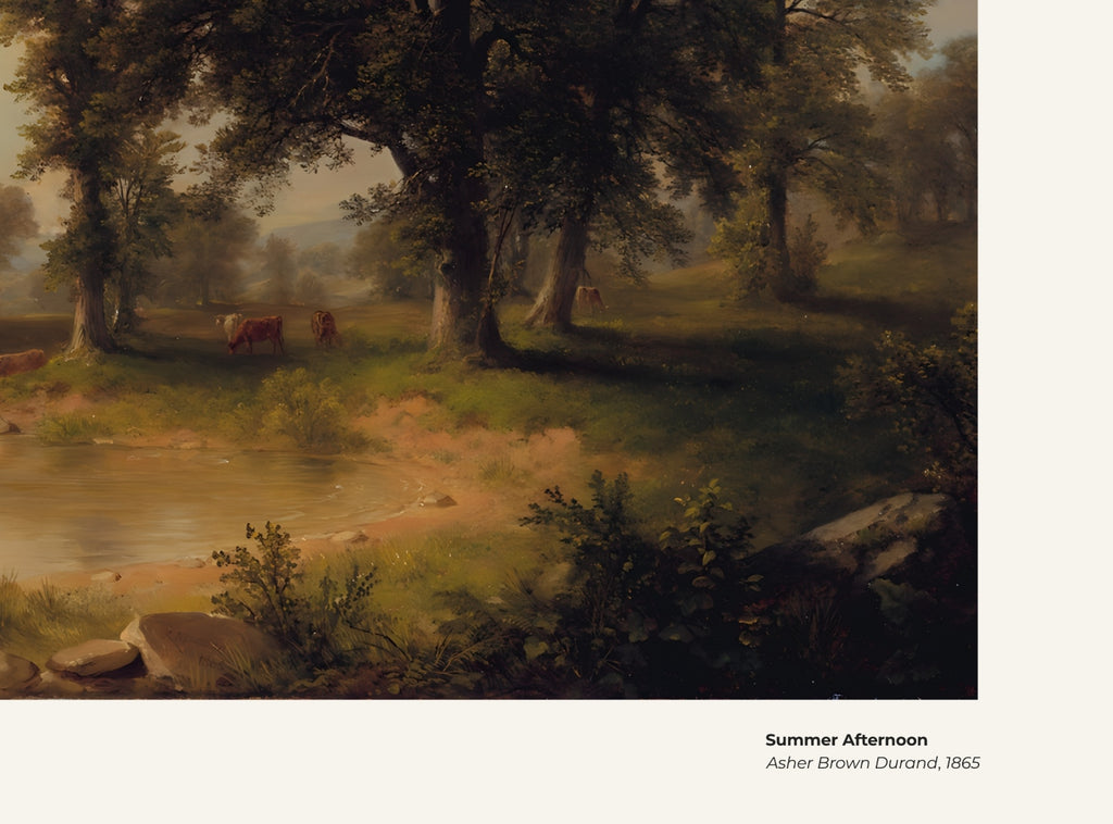 Après-midi d'été – Asher Brown Durand, avec légende titre et artiste