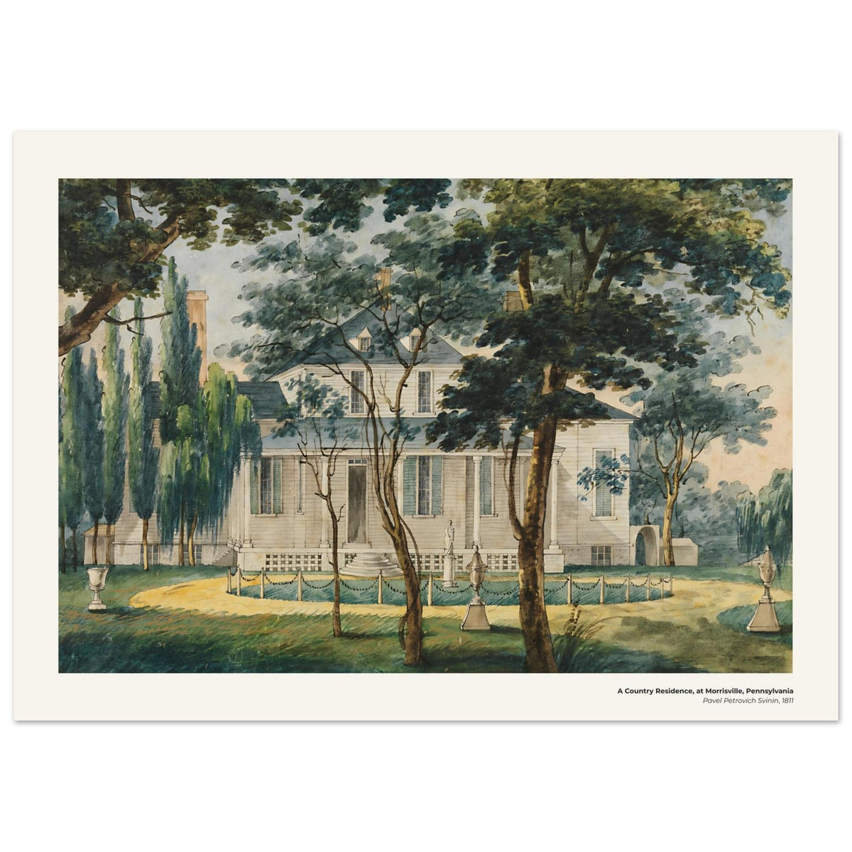Une résidence de campagne à Morrisville, Pennsylvanie – Pavel Svinin, détail de la reproduction