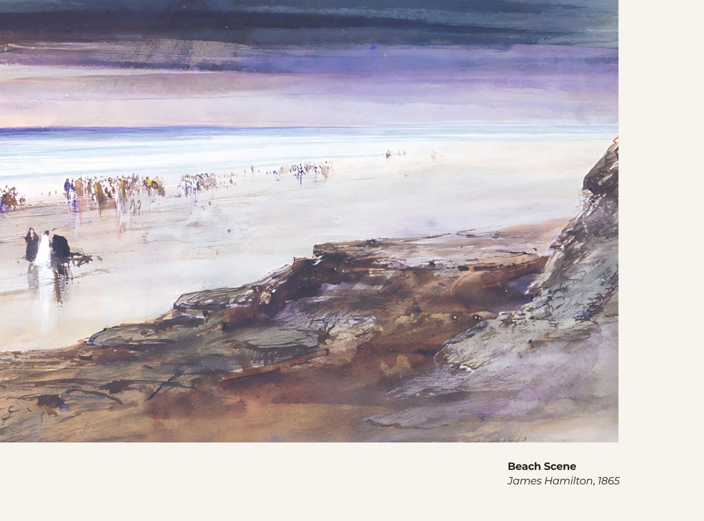 Scène de plage – James Hamilton, avec légende titre et artiste