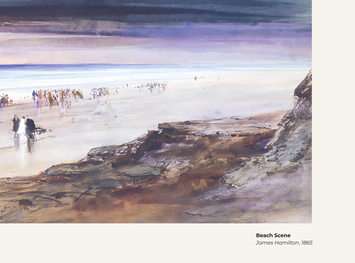 Scène de plage – James Hamilton, avec légende titre et artiste