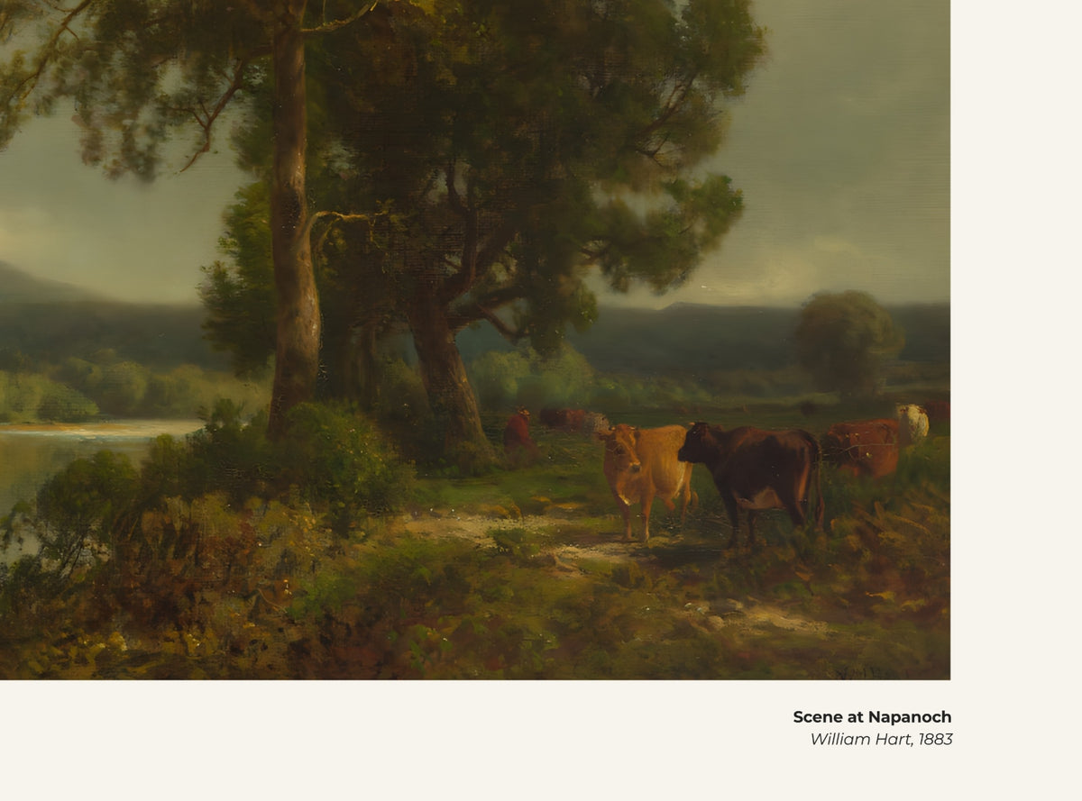 Scène à Napanoch – William Hart, avec légende titre et artiste