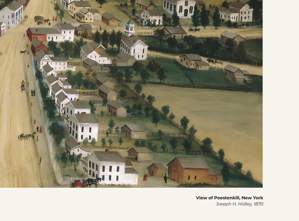 Vue de Poestenkill, New York – Joseph H. Hidley, avec légende titre et artiste