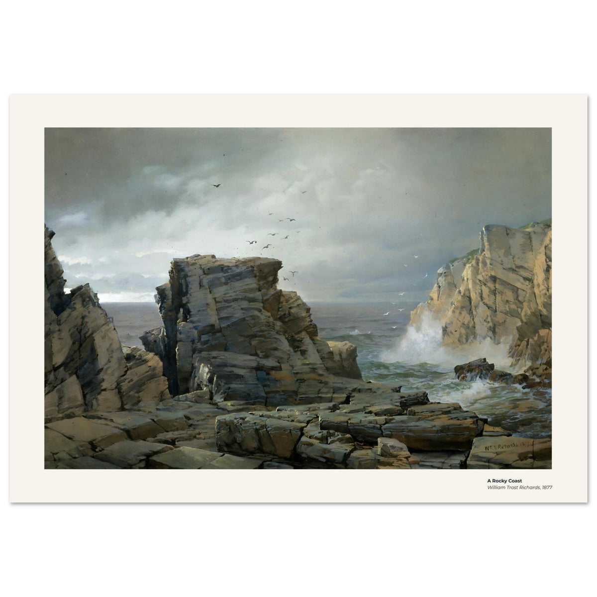 Une côte rocheuse – William Trost Richards, reproduction d'art