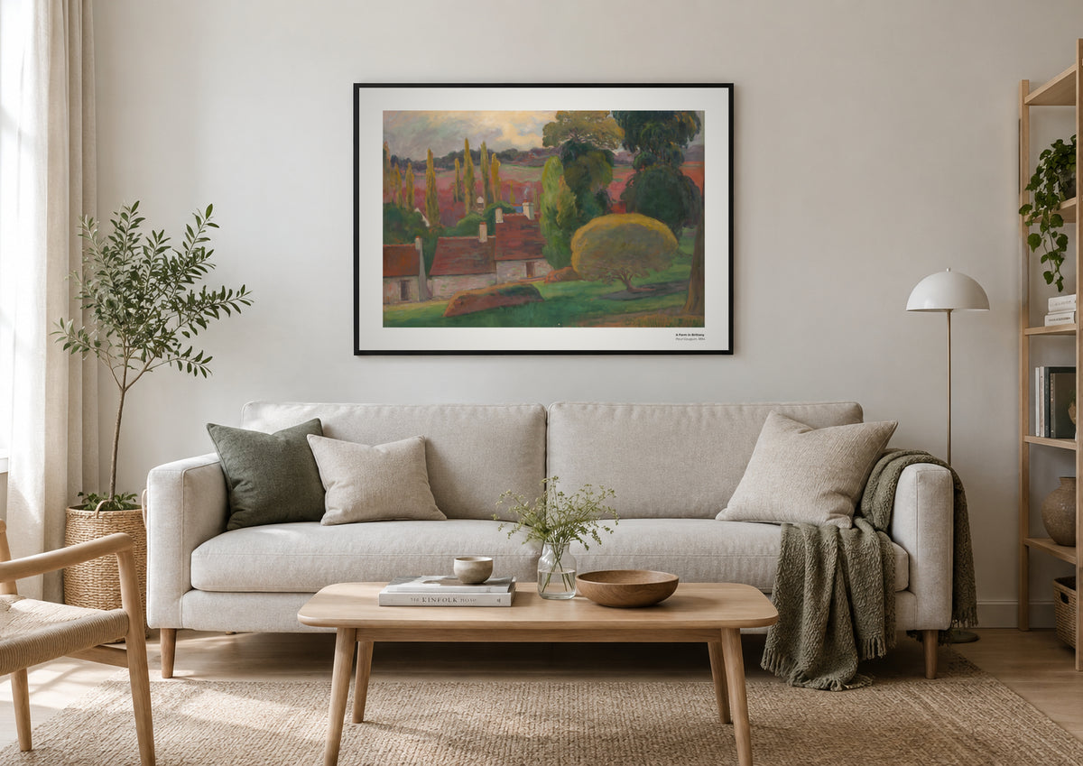 Une ferme en Bretagne – Paul Gauguin, aperçu encadré en situation