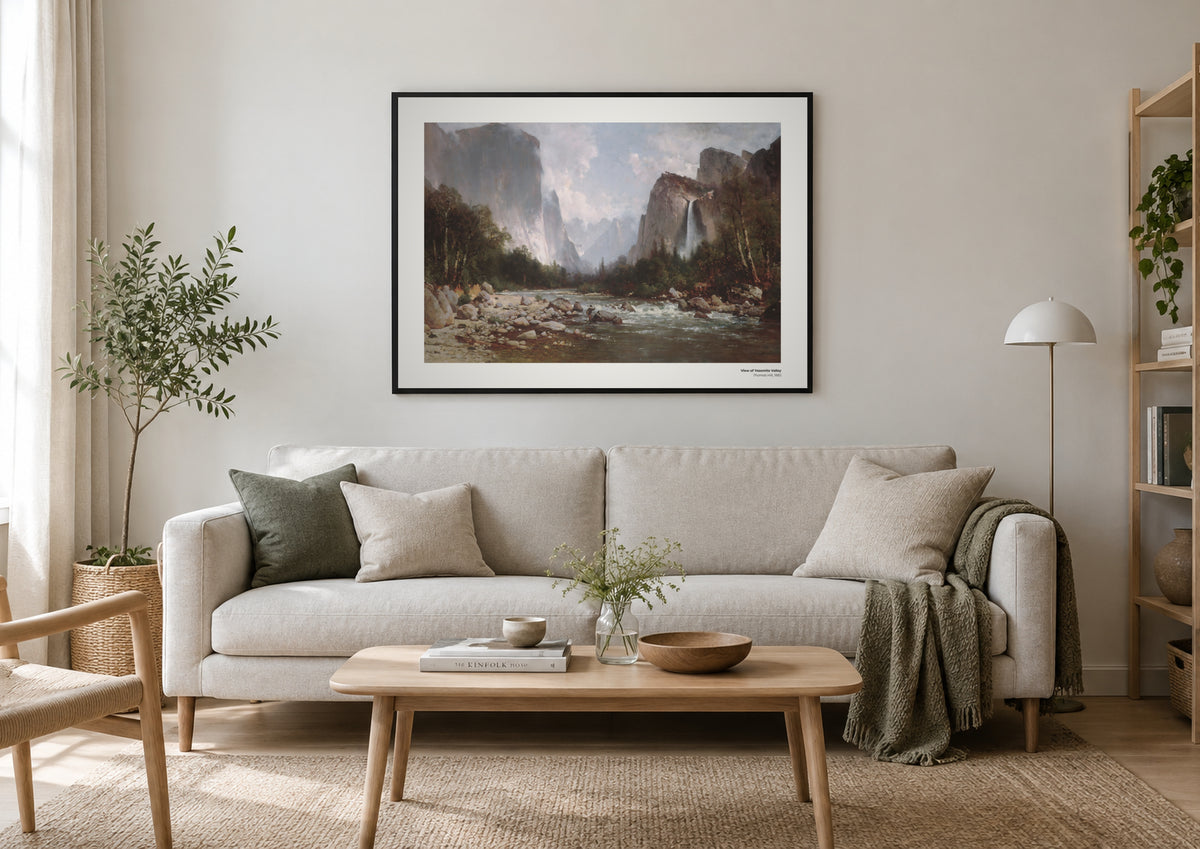 Vue de la vallée de Yosemite – Thomas Hill, aperçu encadré en situation