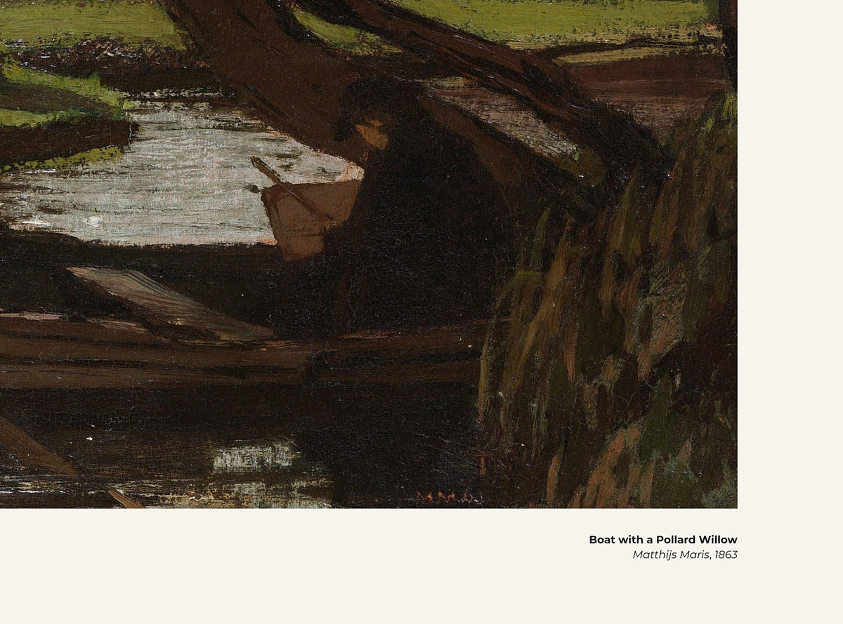 Barque et saule têtard – Matthijs Maris, avec légende titre et artiste