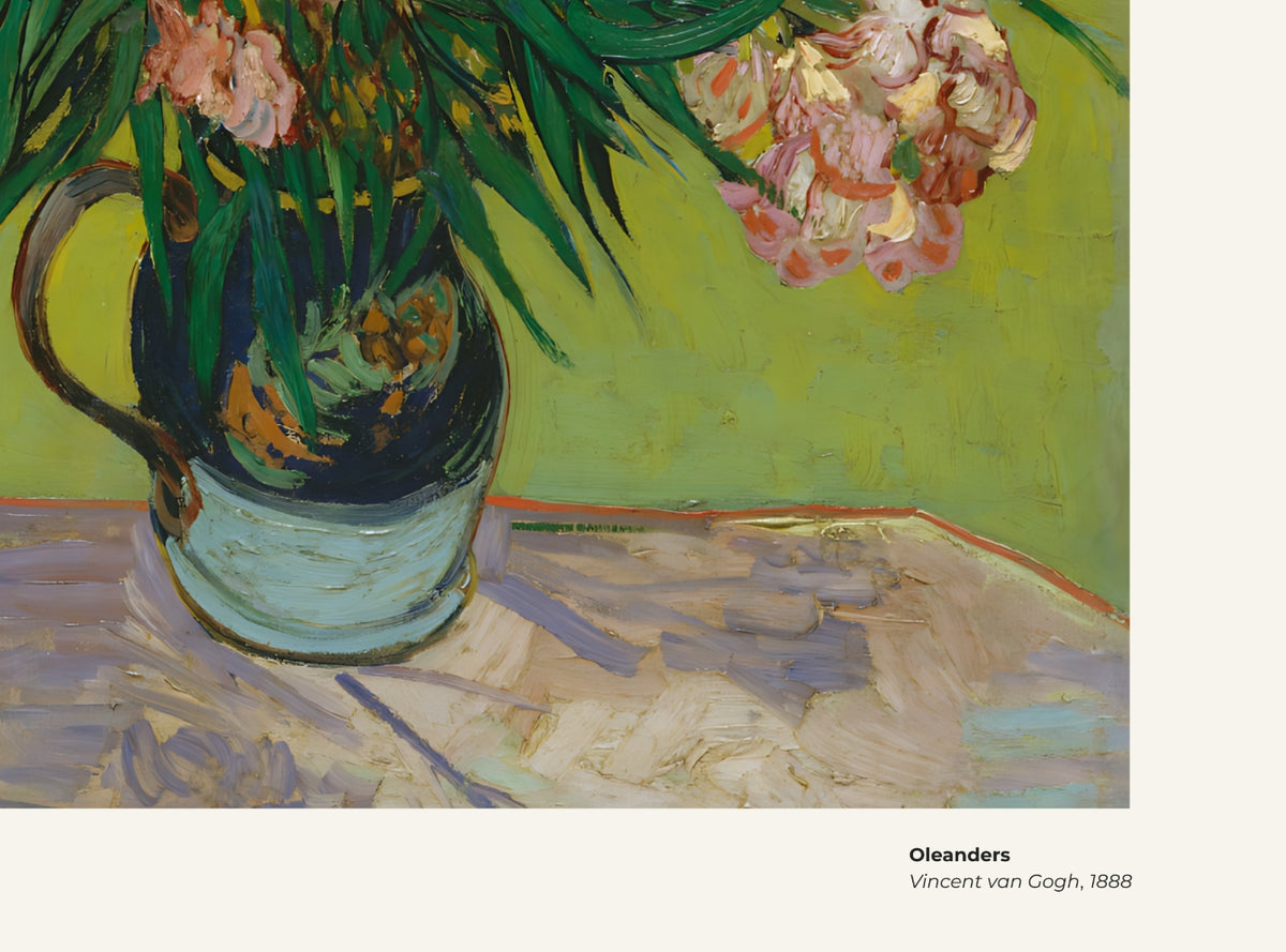 Lauriers-roses – Vincent van Gogh, avec légende titre et artiste