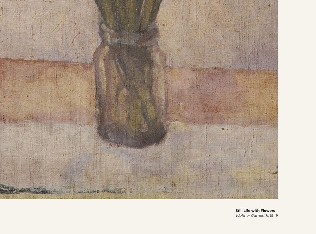 Nature morte aux fleurs – Walther Gamerith, avec légende titre et artiste