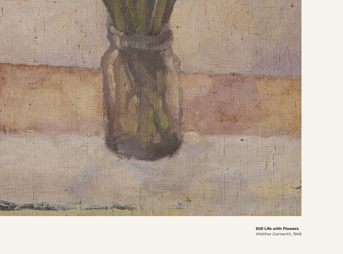 Nature morte aux fleurs – Walther Gamerith, avec légende titre et artiste
