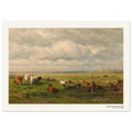 Paysage de prairie avec bétail – Willem Roelofs, détail de la reproduction