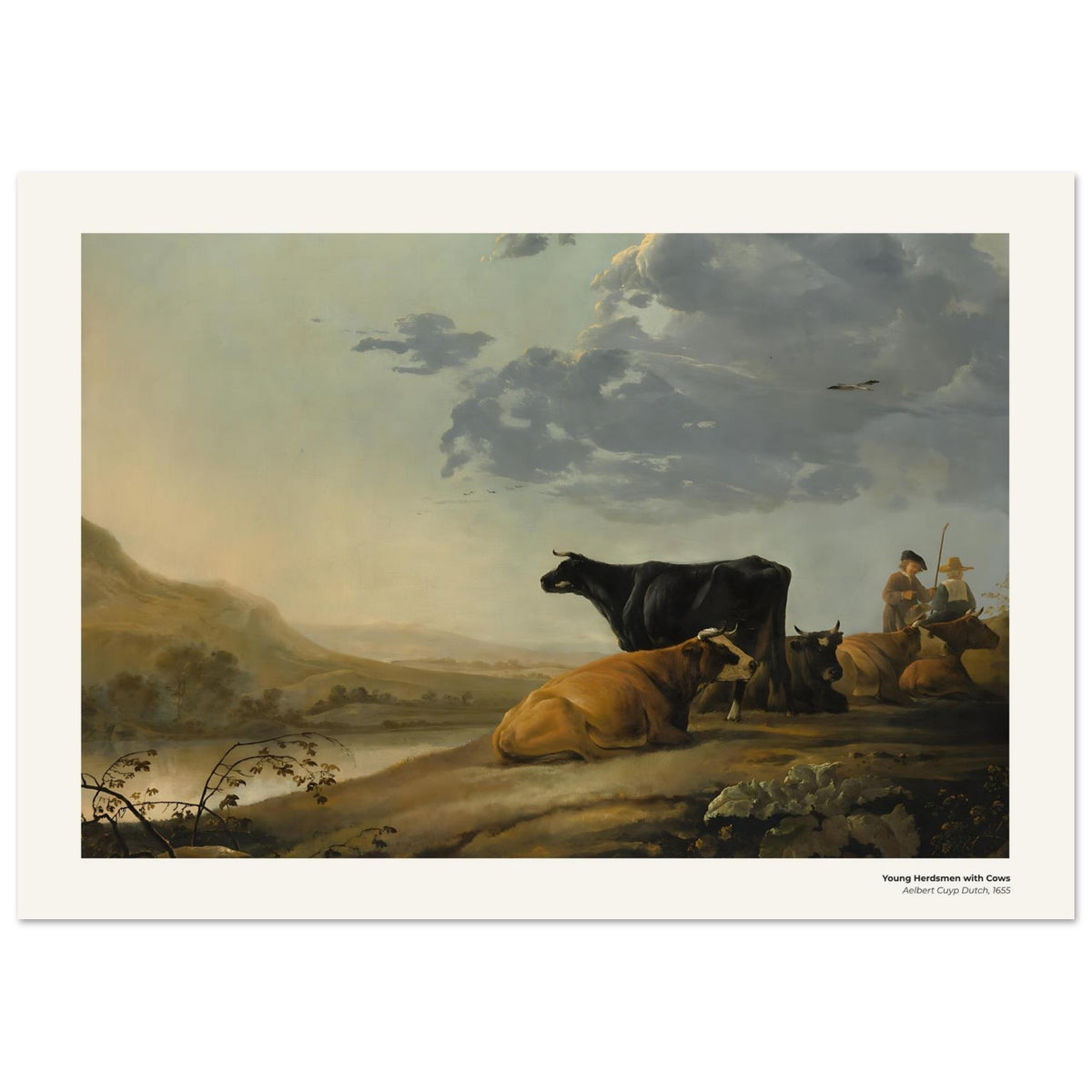 Jeunes bouviers avec des vaches – Aelbert Cuyp, reproduction d'art