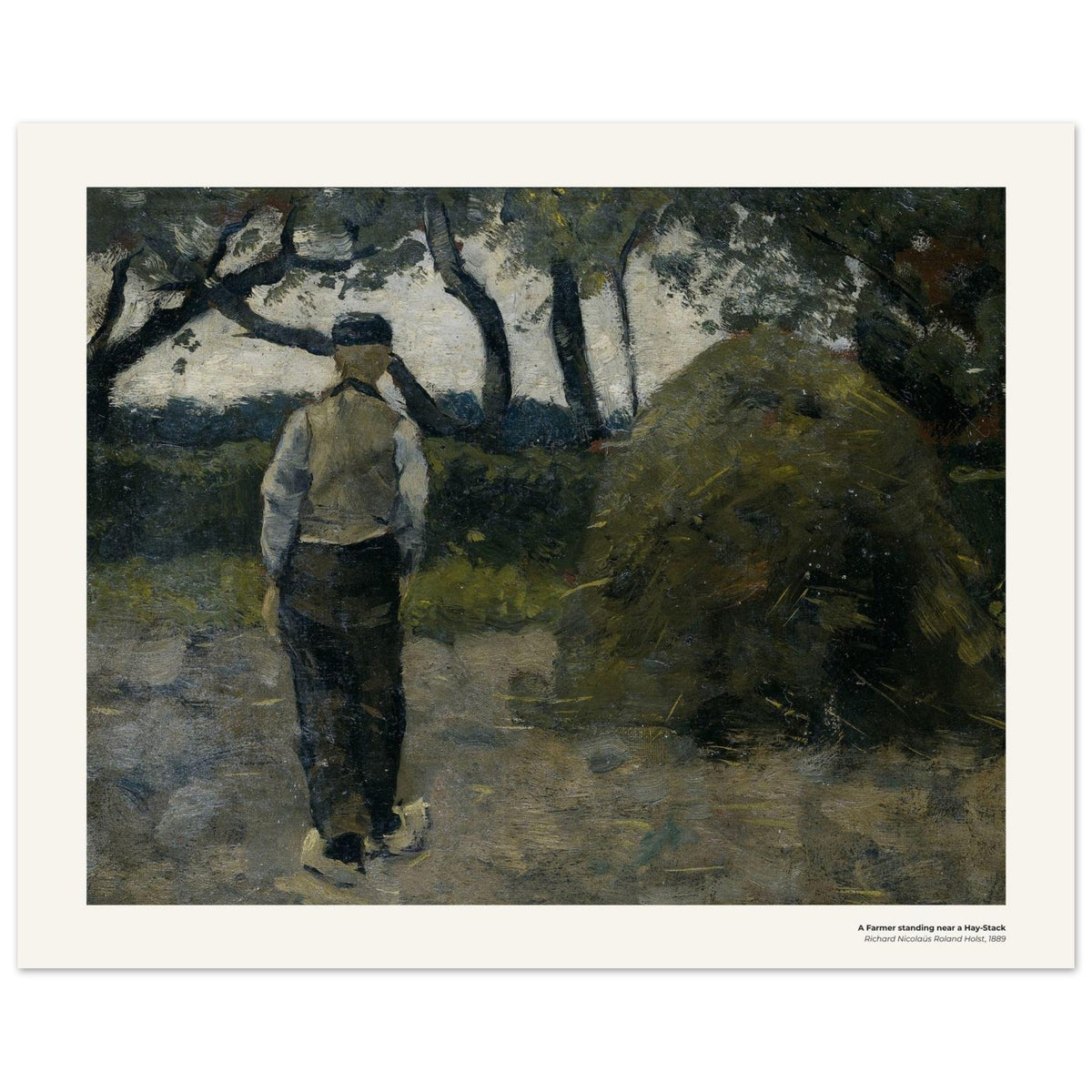 Un paysan debout près d'une meule de foin – Richard Nicolaüs Roland Holst, détail de la reproduction