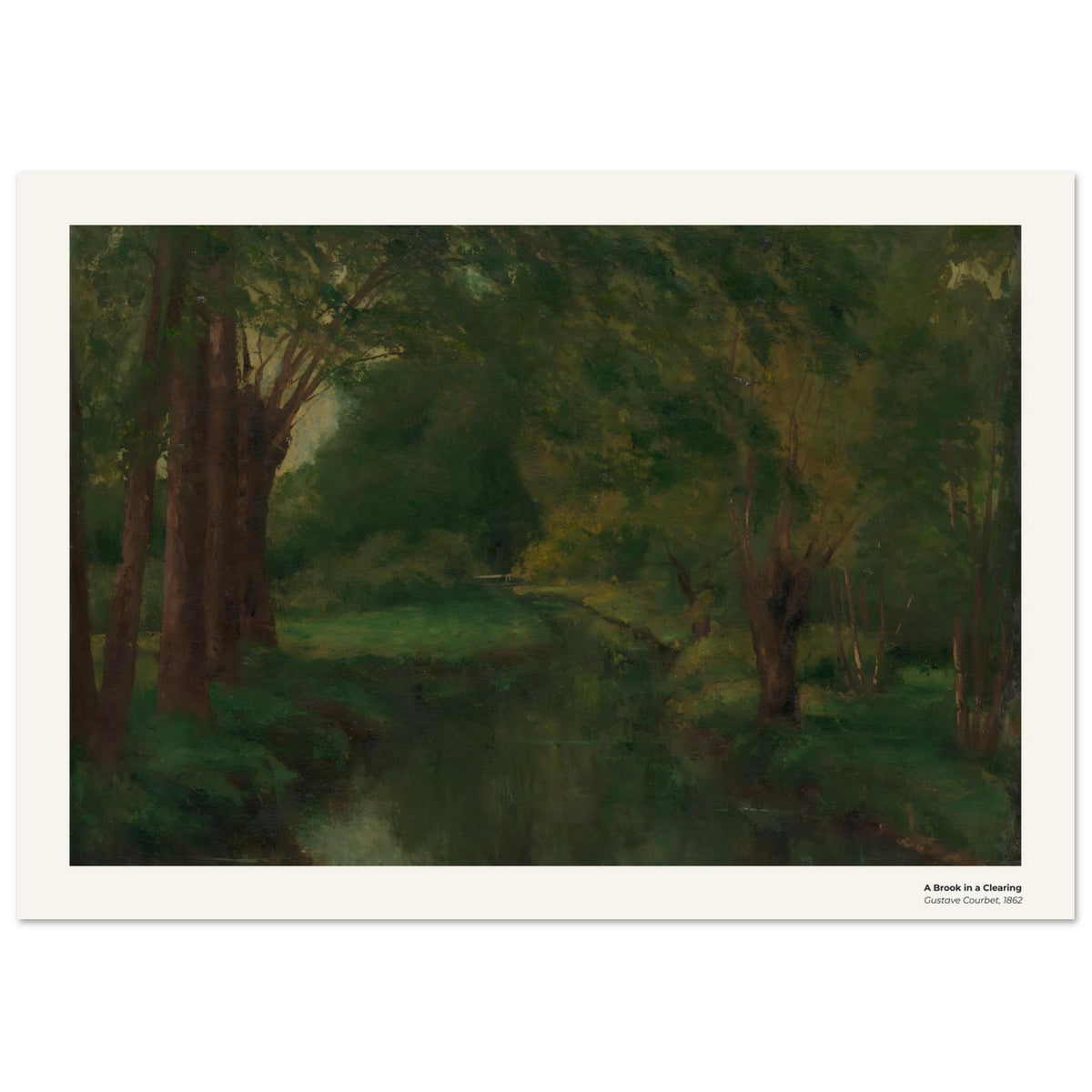 Un ruisseau dans une clairière – Gustave Courbet, détail de la reproduction