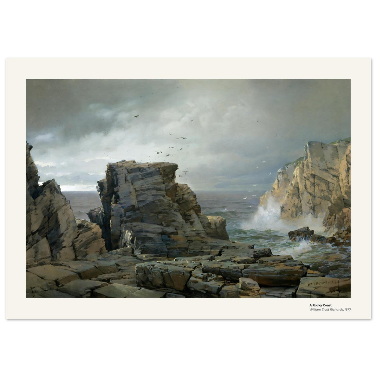 Une côte rocheuse – William Trost Richards, détail de la reproduction
