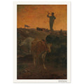 Rappeler les vaches à l'étable – Jean-François Millet, détail de la reproduction