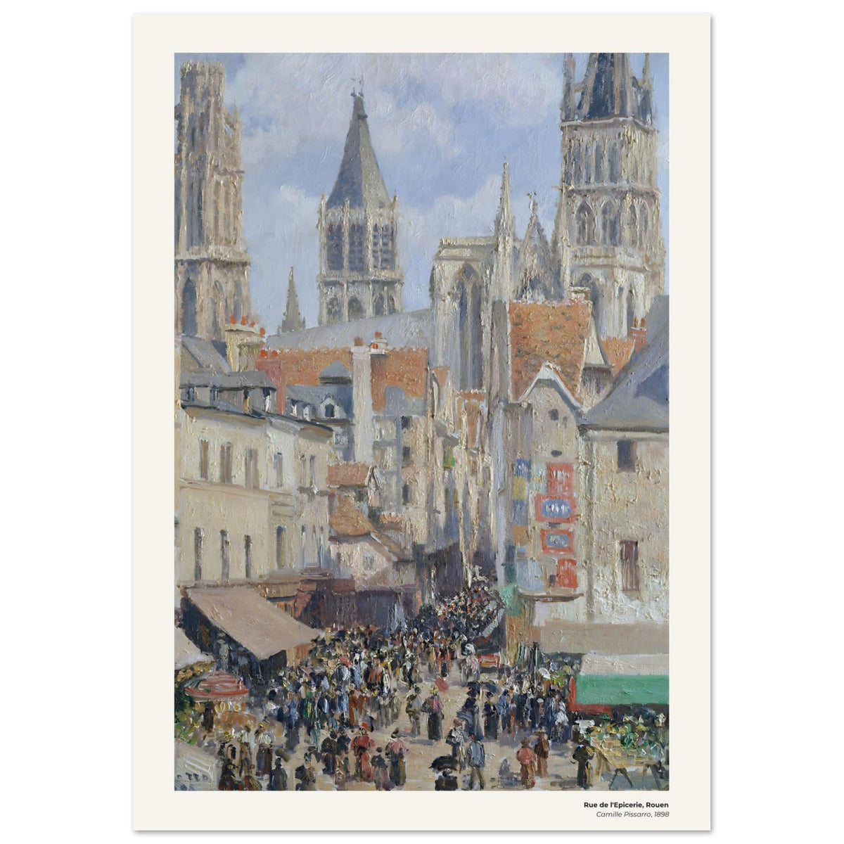 Rue de l'Epicerie, Rouen – Camille Pissarro, détail de la reproduction