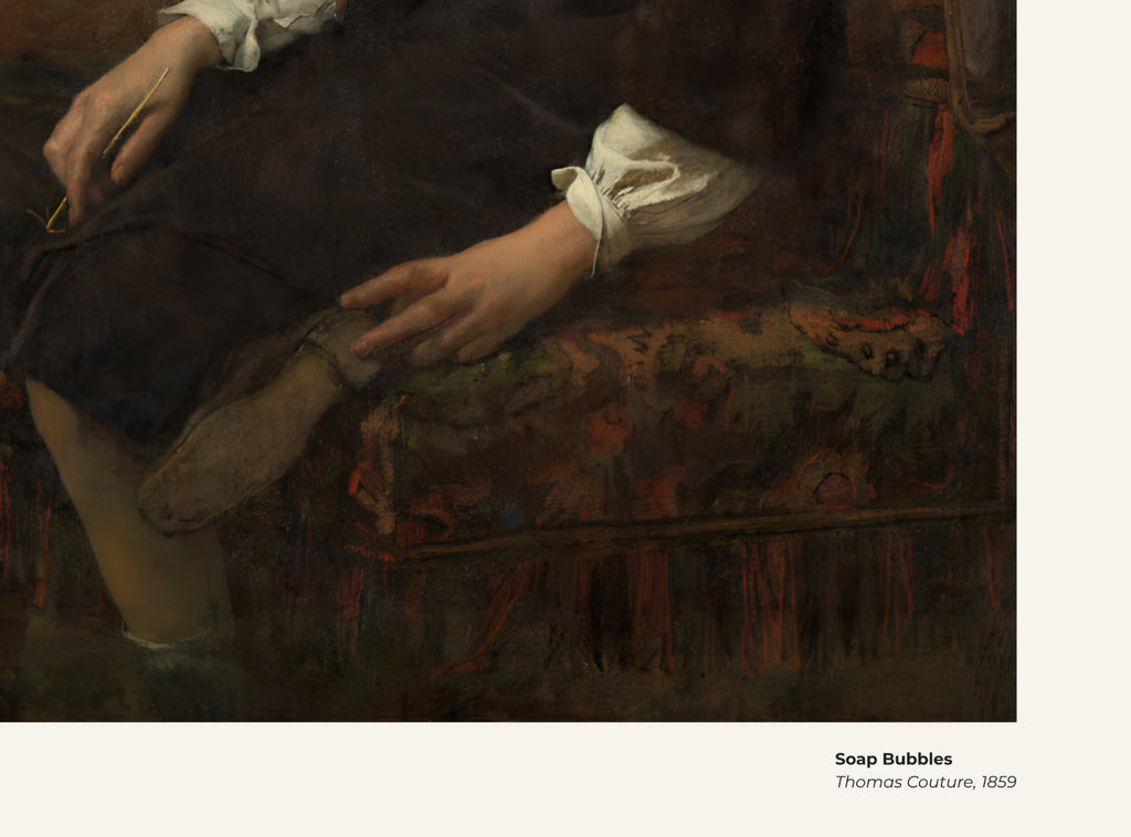 Bulles de savon – Thomas Couture, avec légende titre et artiste
