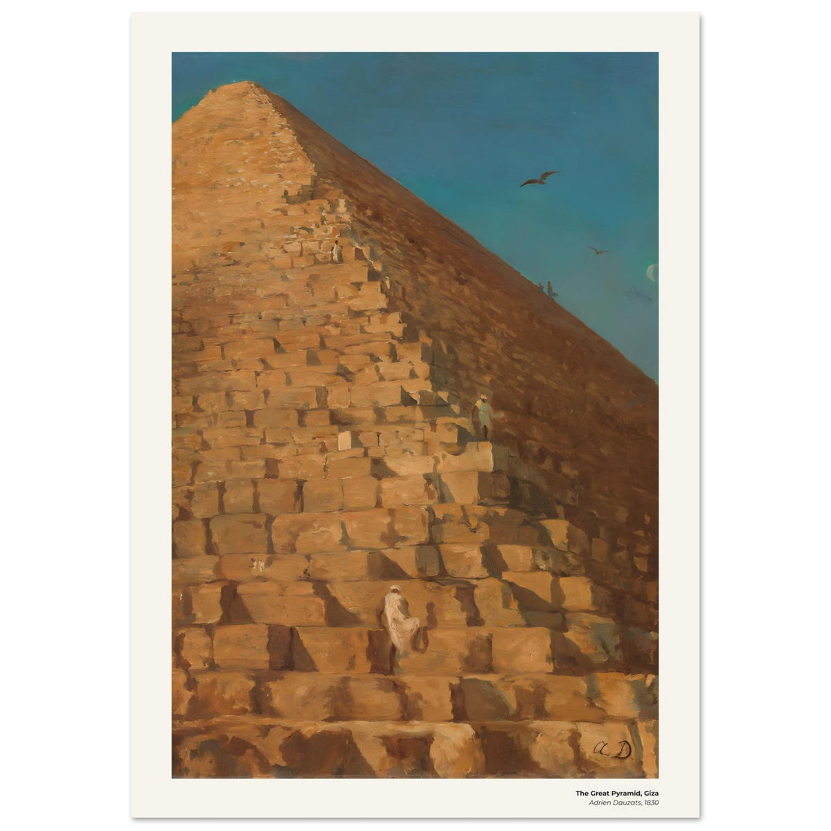 La Grande Pyramide de Gizeh – Adrien Dauzats, détail de la reproduction