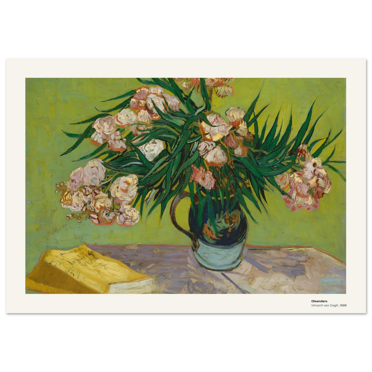 Lauriers-roses – Vincent van Gogh, détail de la reproduction