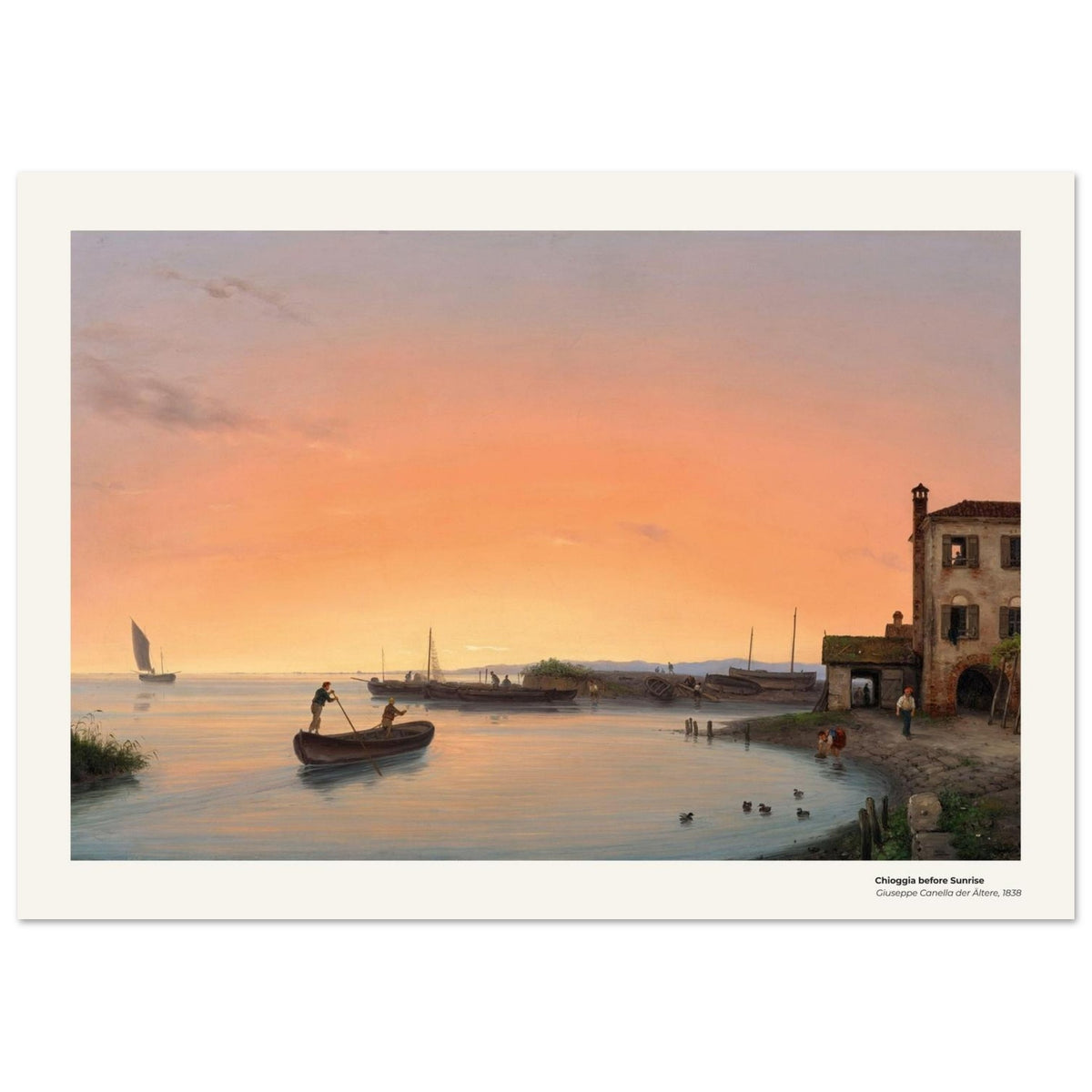 Chioggia avant le lever du soleil – Giuseppe Canella l'Ancien, reproduction d'art