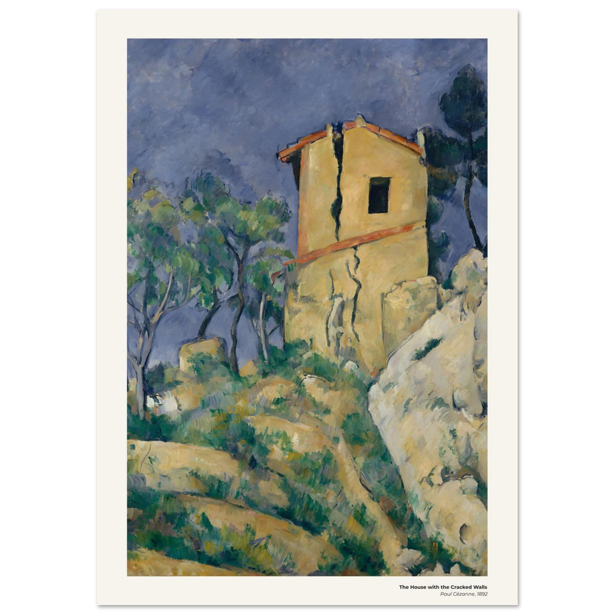 La maison aux murs fissurés – Paul Cézanne, détail de la reproduction